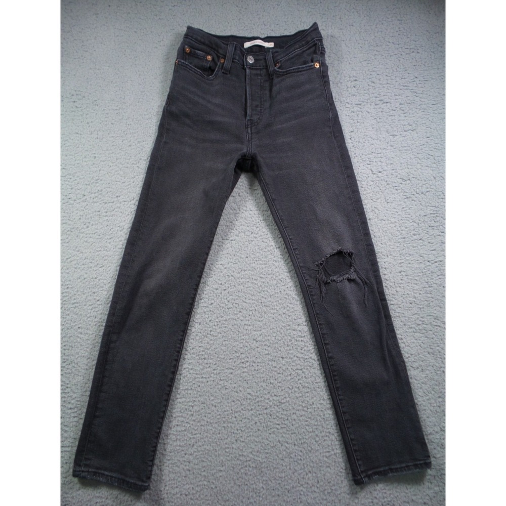 Levis Jeans Womens Size 25 Gray Denim Wedgie Straight Mid Rise Button Fly